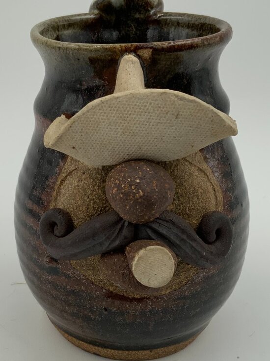 Robert Eakin Pottery Other - Signed Robert Eakin 3D Stoneware Cowboy Mug Handlebar Moustache, Cigar